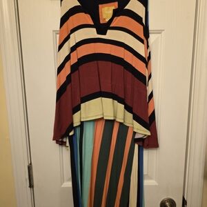 Maeve Black and Orange Striped Dress